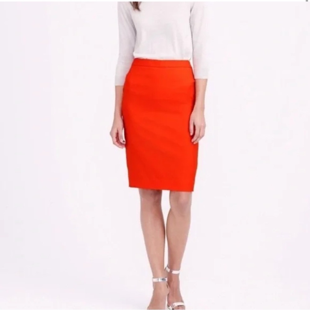 J. Crew Red Pencil Skirt Knee-Length Workwear